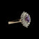 10K Yellow Gold Amethyst & Diamond Double Halo Ring Size 12