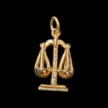 10K Yellow Gold Scales of Law / Libra Scales Zodiac Charm / Pendant