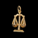 10K Yellow Gold Scales of Law / Libra Scales Zodiac Charm / Pendant