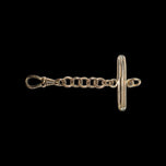 9K Gold Dog Clip and Open Work T-Bar / Panel Deco Watch Fob Chain