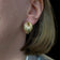 10K Yellow Gold Braided / Ribbed Domed Stud Pierced Earrings