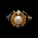 Vintage Art Deco 10K Gold and Pearl Enamelled Ring Size 6