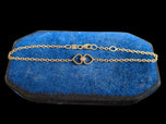 10K Yellow Gold Chain Link Bracelet with Hearts & Diamond
