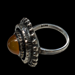 Sterling Silver MCM Amber Ring Kalupe Canadian Statement Jewelry Size 6.5