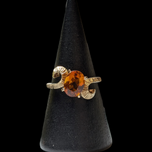 10K Etched Yellow Gold Citrine Ring Size 5 1/4