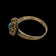 15 CT Gold Turquoise and Seed Pearl Antique Victorian Georgian Scroll Work Ring