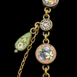 Antique Victorian 19th Century Micro Mosaic Bib / Collar / Festoon Necklace