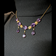 Antique Edwardian / Art Nouveau 10K/14K Yellow Gold Filigree Flower Necklace with Seed Pearls and Amethyst