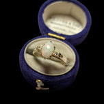14K Yellow Gold Birks Opal & Diamond Ring Size 4.5