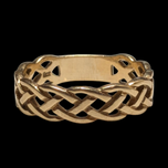 9K Yellow Gold Open Work Braided Celtic Knot Band Ring Size 8.5