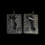 Sterling Silver Modern / Brutalist Fissure / Shadowbox Stud Earrings