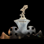.800 Silver Ornate Cross with Purple Glass, Jerusalem