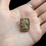 Antique Left Facing Cameo Brooch: Lava Stone & Gold Filled Shell C Clasp