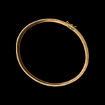 10K Yellow Gold Brushed Bangle Bracelet Satin / Diamond Cut Etching with Geometric Design 5/8"