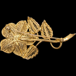 Birks Vermeil Filigree Flower and Leaves Brooch
