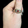 10K Yellow Gold Bezel Set Garnet & Diamond Ring Size 8 1/4 - Unisex