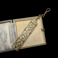 Gold Filled Watch Fob Chain: Panel Link