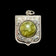 Antique Victorian Silver Scrollwork Shield Watch Fob Pendant Green Scottish Iona Marble Cabochon