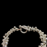 Sterling Silver "DNA" Bead Bracelet Toggle Clasp Statement