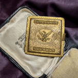 Antique Victorian Era Etched Brass Needle / Stamp Case from England British Lion