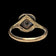 Art Deco 10K Yellow Gold Square Cut Onyx and Diamond Inlay Ring Size 5 3/4