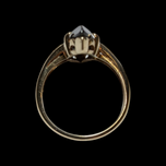 10K Yellow Gold Hematite / Black Alaskan Diamond Ring Size 5.5