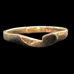 14K Yellow Gold Ring Abstract Wave Stacker Ring