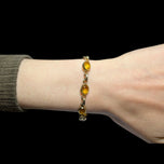 1/20 12K Gold Filled & Citrine Coloured Glass Link Bracelet