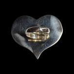 Sterling Silver Large Oversized Puffy Heart Statement Ring Size 7