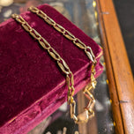 10K Yellow Gold Paperclip / Coffee Bean Link Chain