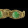 Ealry Chinese Export Gilt Silver Filigree Panel Bracelet with Carved Jade Panels Coy Fish