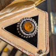 Sterling Silver MCM Amber Ring Kalupe Canadian Statement Jewelry Size 6.5