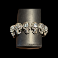 Heavy Sterling Silver Skull Cuff Bracelet