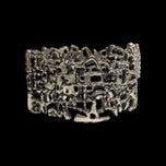 Robert Larin Pewter Brutalist Barrel Clasp Hinge Cuff Bracelet MCM Modernist / Abstract