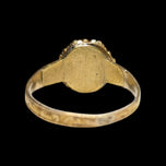 15 CT Gold Turquoise and Seed Pearl Antique Victorian Georgian Scroll Work Ring