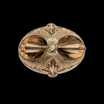 Antique Victorian / Biedermeier Era Rolled Gold Repoussé Brooch / Pendant