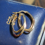 14K Yellow & White Gold Double Hoop Earrings