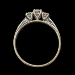 14K White Gold Diamond Trinity Style Ring and Matching Band Claw Set Size 7