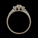14K White Gold Diamond Trinity Style Ring and Matching Band Claw Set Size 7