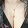 Edwardian 9CT Gold Peridot and Seed Pearl Lavalier Necklace
