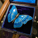 Charles Horner Sterling Silver Blue Morpho Butterfly Brooch C Clasp