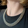 Mexico Sterling Silver Heavy Weave / Mesh Chain Statement Collar Necklace
