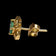 18K Yellow Gold Emerald & Diamond Stud Earrings