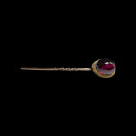9CT Rose / Yellow Gold Victorian Era Purple Rhodolite Garnet Cabochon Stick Pin