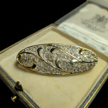 Sterling Silver Vermeil Filigree Gold-Tone Leaf Work Brooch