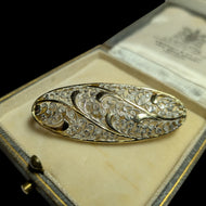 Sterling Silver Vermeil Filigree Gold-Tone Leaf Work Brooch