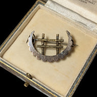 Antique Gold Filled Late Victorian Moon / Gate Sash Pin / Brooch
