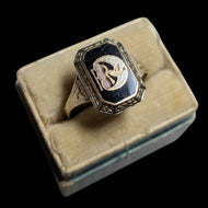 Order of Odd Fellows 10K Yellow Gold Daughters of Rebekah Crescent Ring Size 5.5