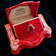 10K Gold Red Synthetic Ruby Marquise Cut Gemstone Ring Vintage
