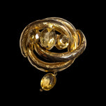 Antique 9K Gold & Citrine Victorian Era Love Knot Brooch